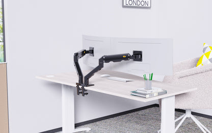 NEW North Bayou G55 16kg Load per arm Dual Monitor Spring Balanced HD 5-16kg per arm for monitors Full Motion Black