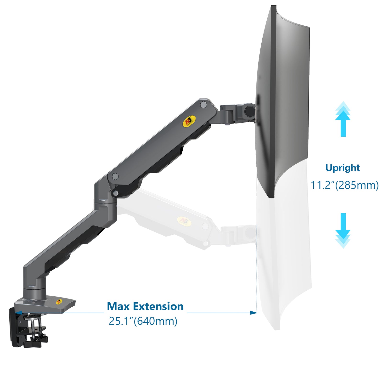 Curved Screen Monitor Mount HD G60-G North Bayou for large screens up to 16kg