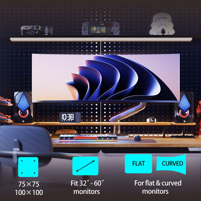 RGB LIGHT Gaming Monitor Arm for Flat/Ultrawide/Curved Mount G60game