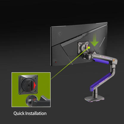 RGB LIGHT Gaming Monitor Arm for Flat/Ultrawide/Curved Mount G60game