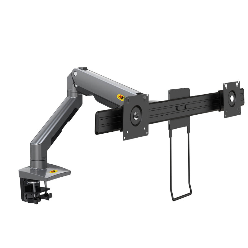 Dual‑Monitor Cross Bar & Monitor Arm Bundle | 17‑32 Inch VESA 75×75/100×100 Dual Screen Mount, Max 10kg Per Screen`  >