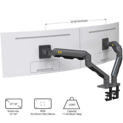 Curved Dual Screen  Monitor Mount HD G65 for large screens up to 16kg
