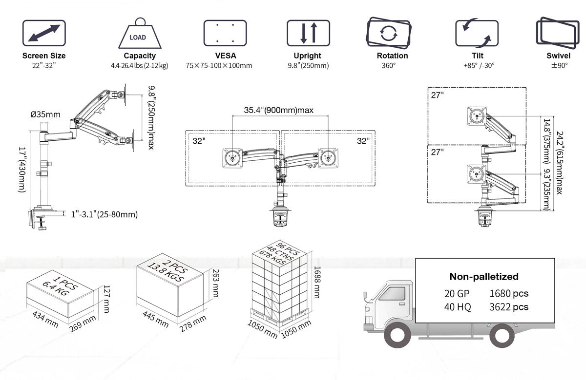 Adjustable Mount For Monitor and Laptop
