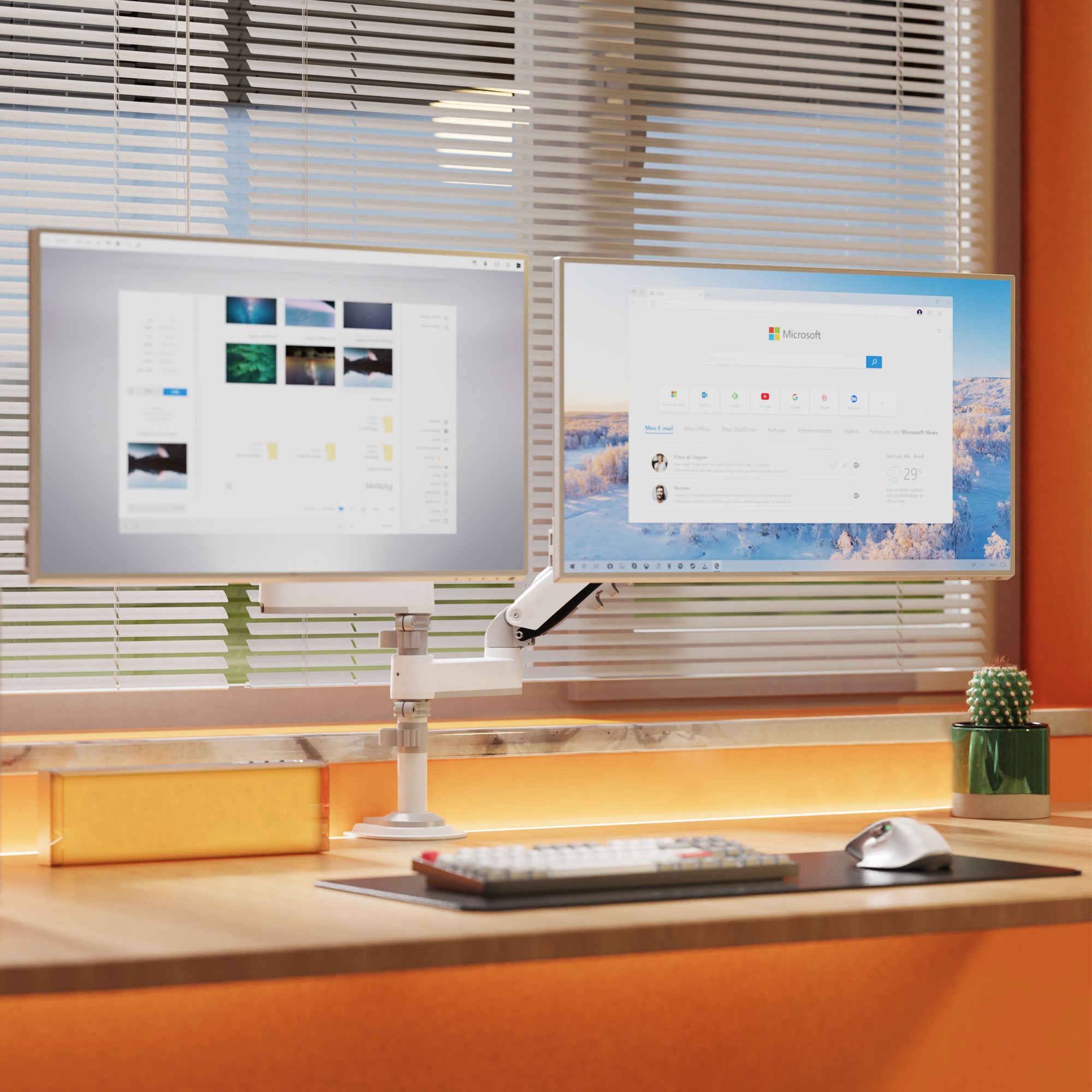 Dual Monitor Arm Ergonomic for Desktops VESA Mount NB-H180