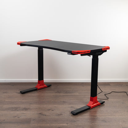 Flexi-Desk Carbon Fibre finish Electric Sit/Stand Gaming Desk
