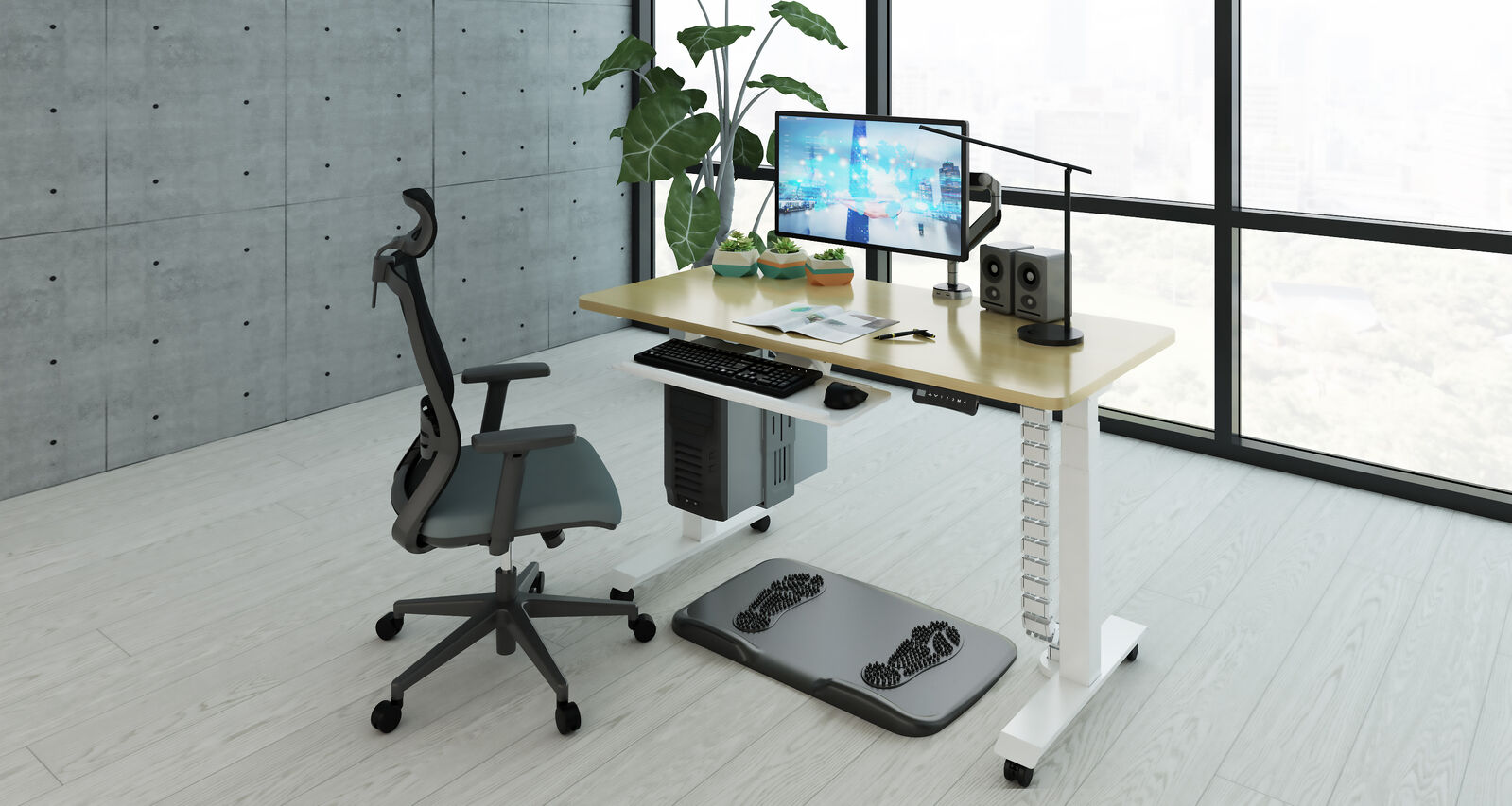 Frame only  Dual Motor Electric Sit/Stand Desk Flexi-Desk HA-223