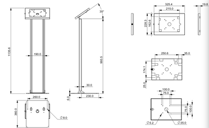 Mountech iPad Floor Security Metal Stand Display Touch IPA8