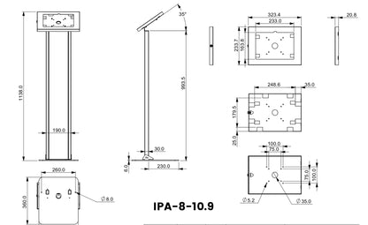 Mountech iPad Floor Security Metal Stand Display Touch IPA8