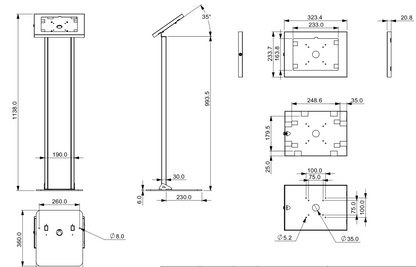 Mountech iPad Floor Security Metal Stand Display Touch IPA8