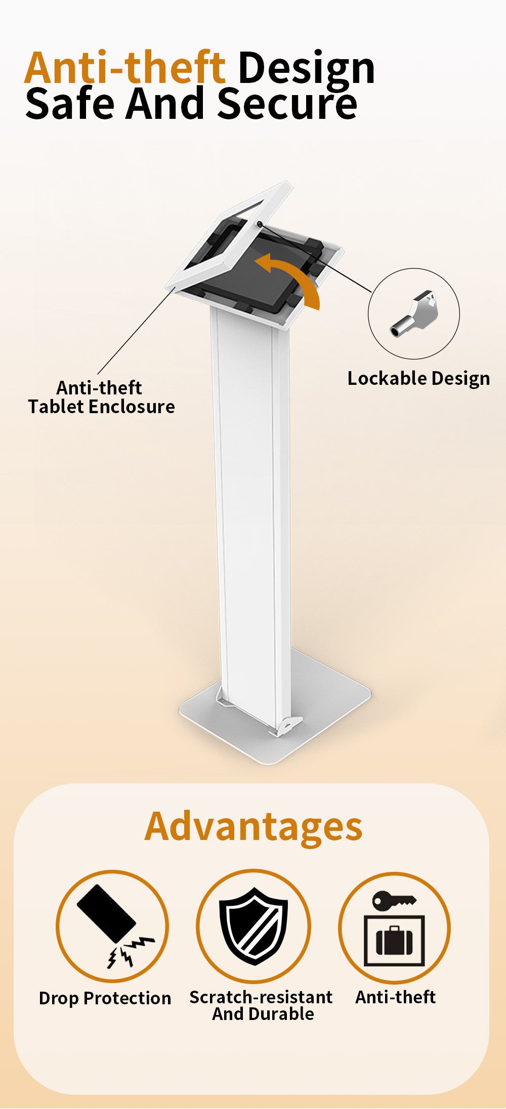 Mountech iPad Floor Security Metal Stand Display Touch IPA8