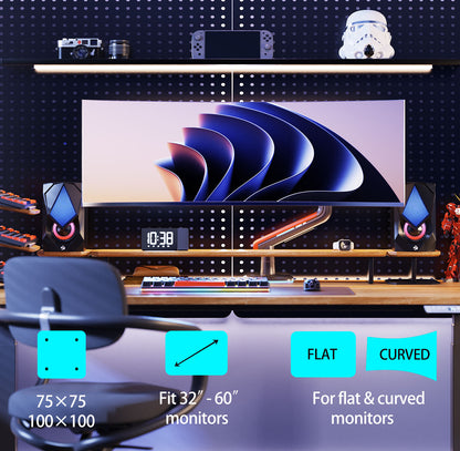 RGB LIGHT Gaming Monitor Arm for Flat/Ultrawide/Curved Mount L50