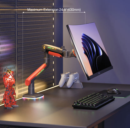 RGB LIGHT Gaming Monitor Arm for Flat/Ultrawide/Curved Mount L50