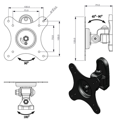 Cantilever Wall Mount 10"-30" Compact