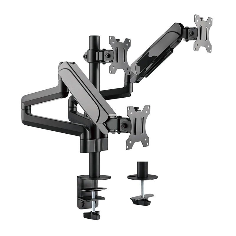 Pole Mounted Gas Spring Monitor Arms 3 Screens