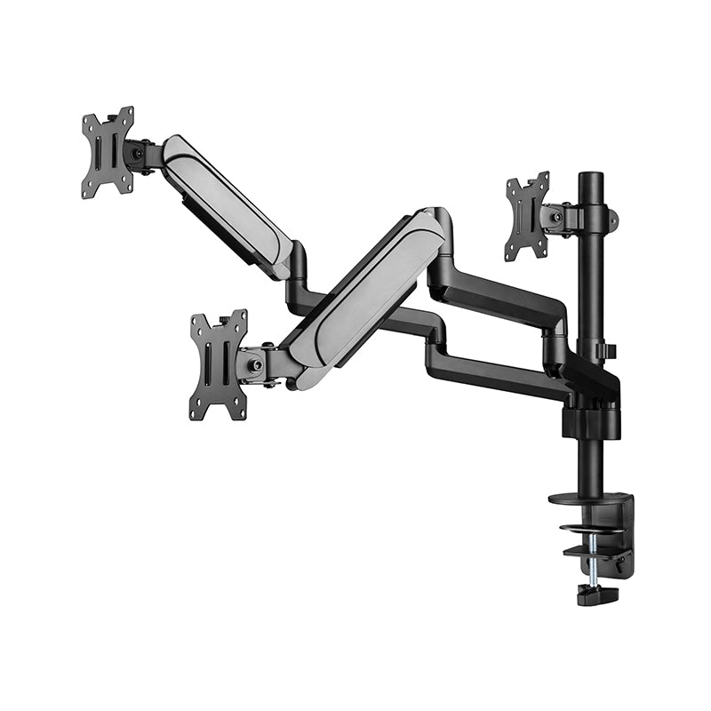 Pole Mounted Gas Spring Monitor Arms 3 Screens