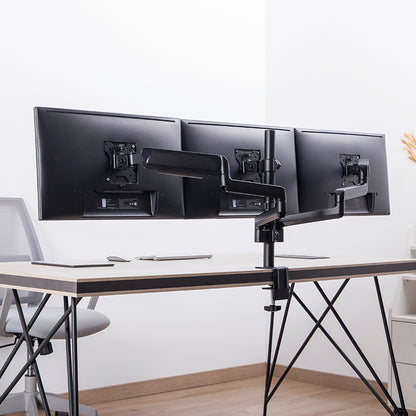 Pole Mounted Gas Spring Monitor Arms 3 Screens