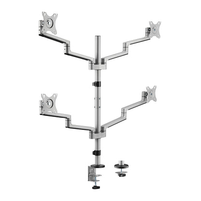 Premium Aluminum Articualting Monitor Arms Stands 4 screens