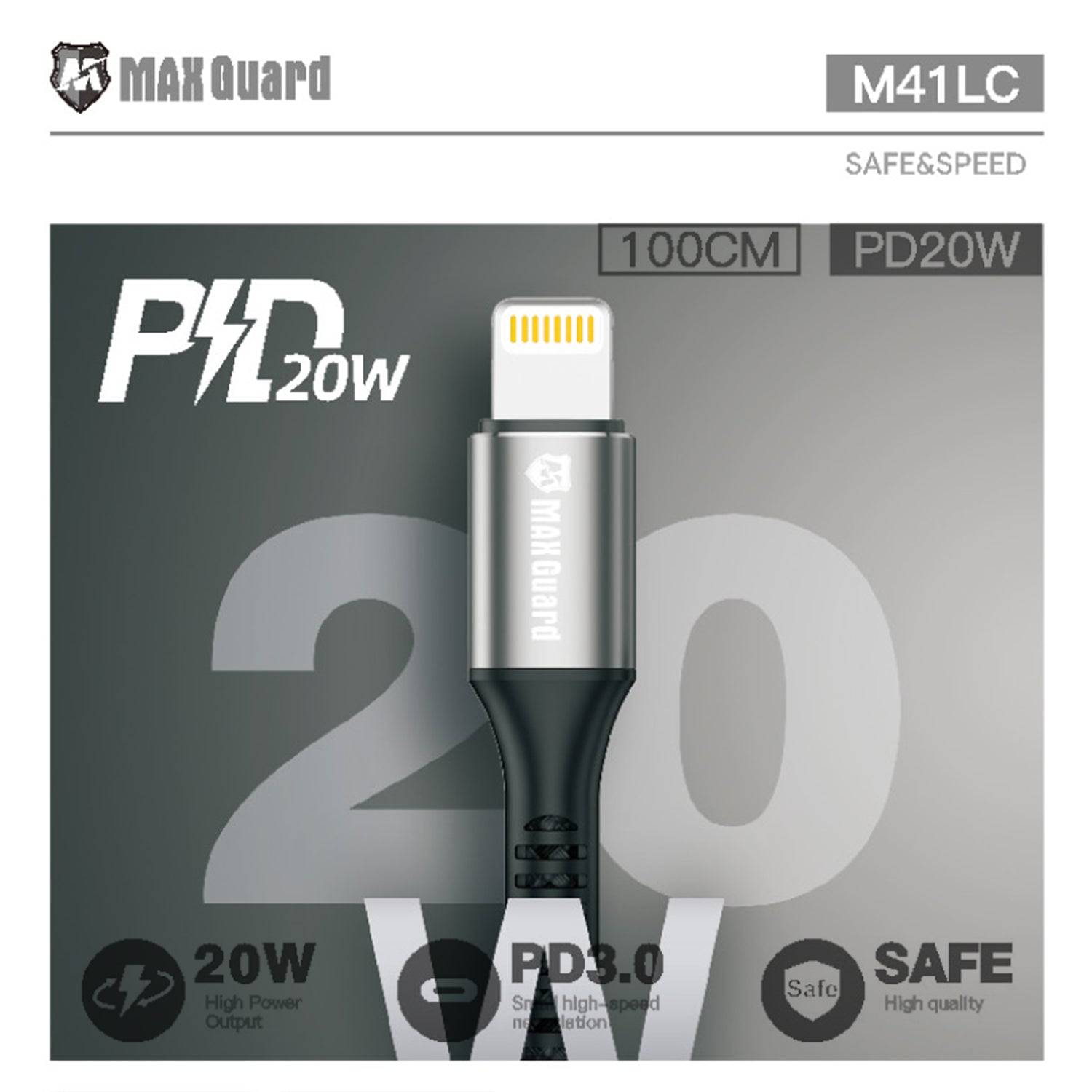 M41LC Lightining to Type c Cable with PD20W 1m