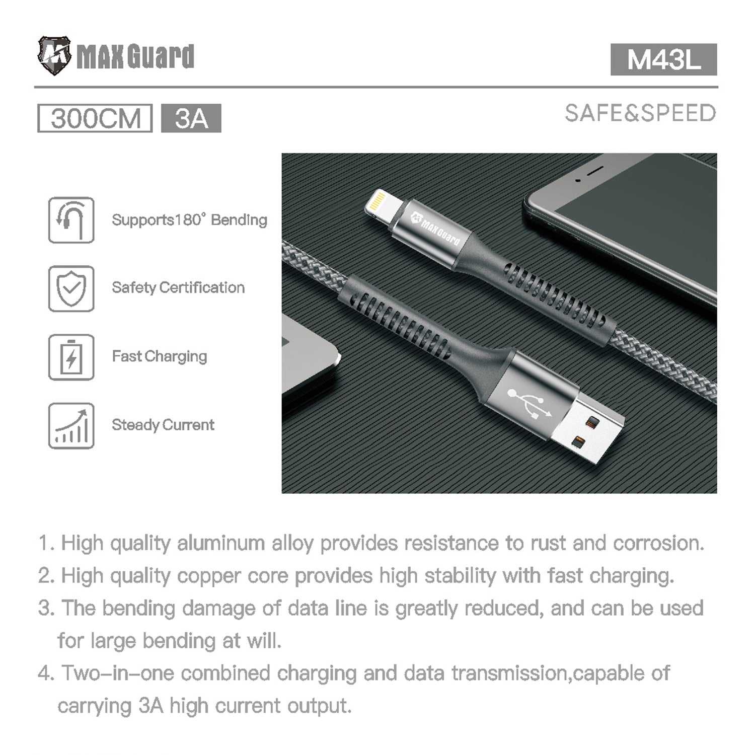 M43L Lightning Cable 3m