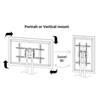 ROTATABLE TV TROLLEY STAND  LANDSCAPE / PORTRAIT 32"-70"