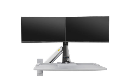 Fits 22"-27" Monitors.NB MC40-2A-w Dual Monitor Wall Mount with Keyboard Tray White