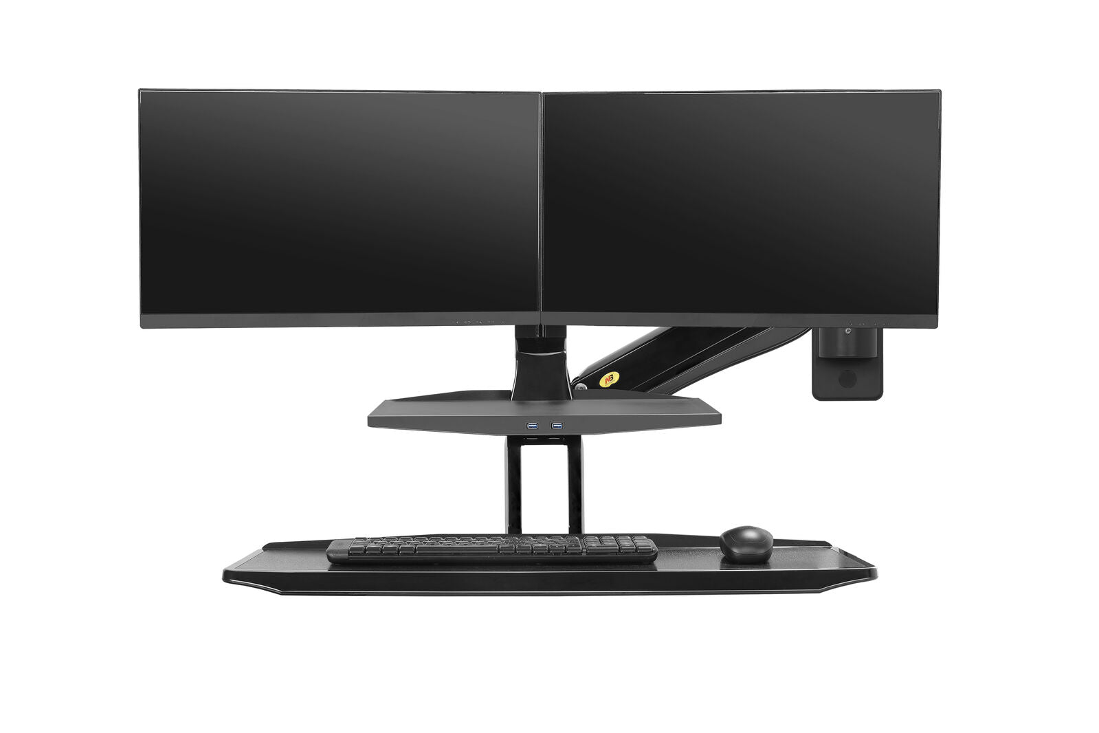 Fits 22"-27" Monitors.NB MC55-2A Dual Monitor Wall Mount with Keyboard Tray