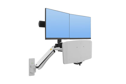 Fits 22"-27" Monitors.NB MC55-2A Dual Monitor Wall Mount with Keyboard Tray