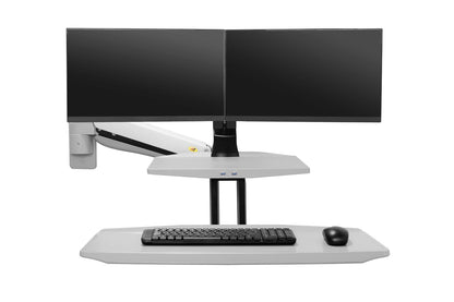 Fits 22"-27" Monitors.NB MC55-2A Dual Monitor Wall Mount with Keyboard Tray