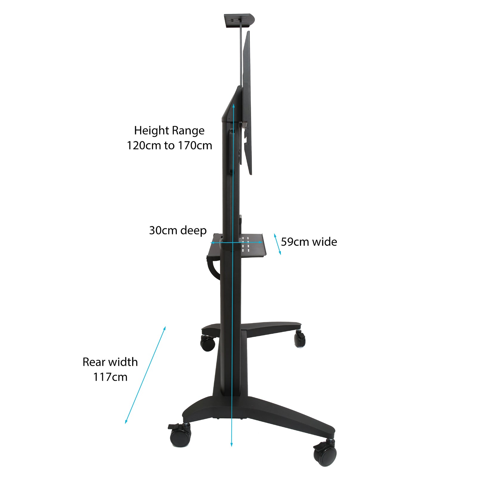 NEW Heavy Duty Mobile TV Stand MT-100 Premium strength stand - Black