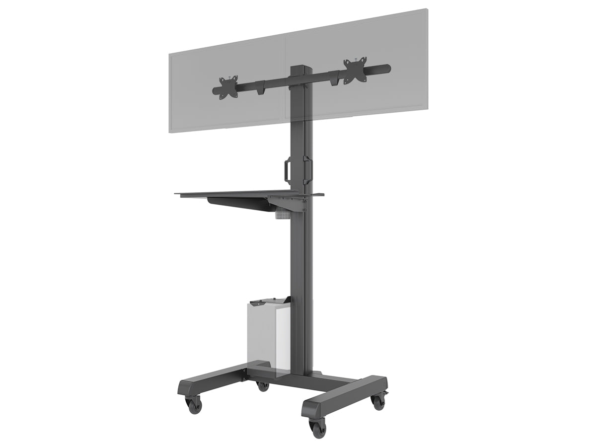 Mobile Computer Trolley – Single & Dual Monitor Mounts | MTESF01-MTEPT12