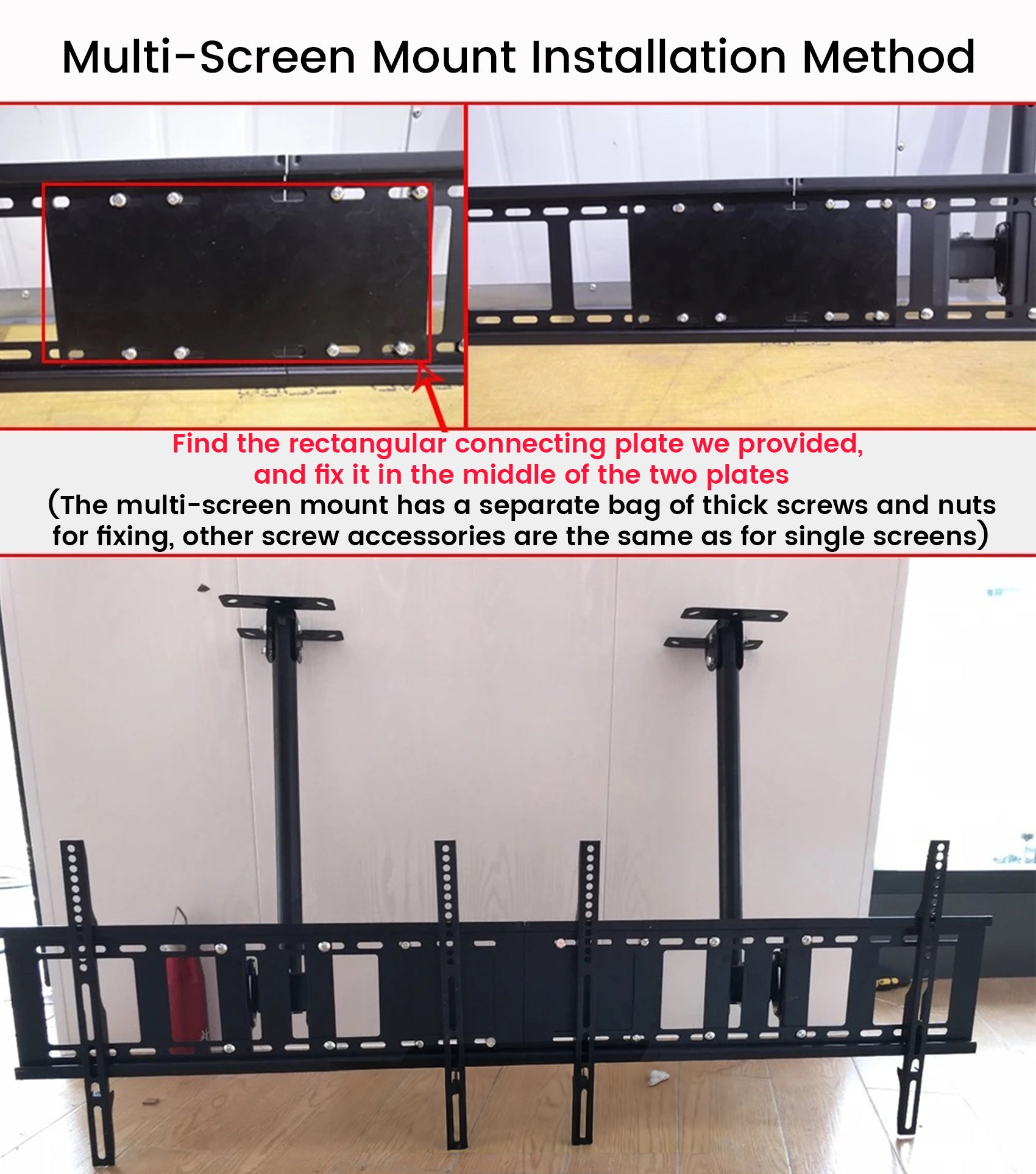 Heavy duty 3-4 screens ceiling mount menu board