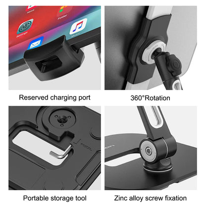 Universal Tablet & Smartphone Holder - 360° Rotation for Desk & Travel