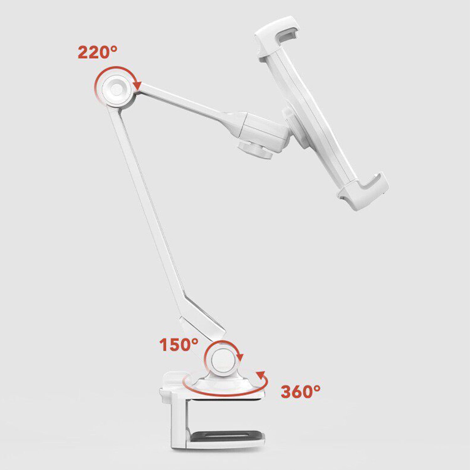 White Clamp-On Quick-Release Tablet & Phone Stand LD-205W
