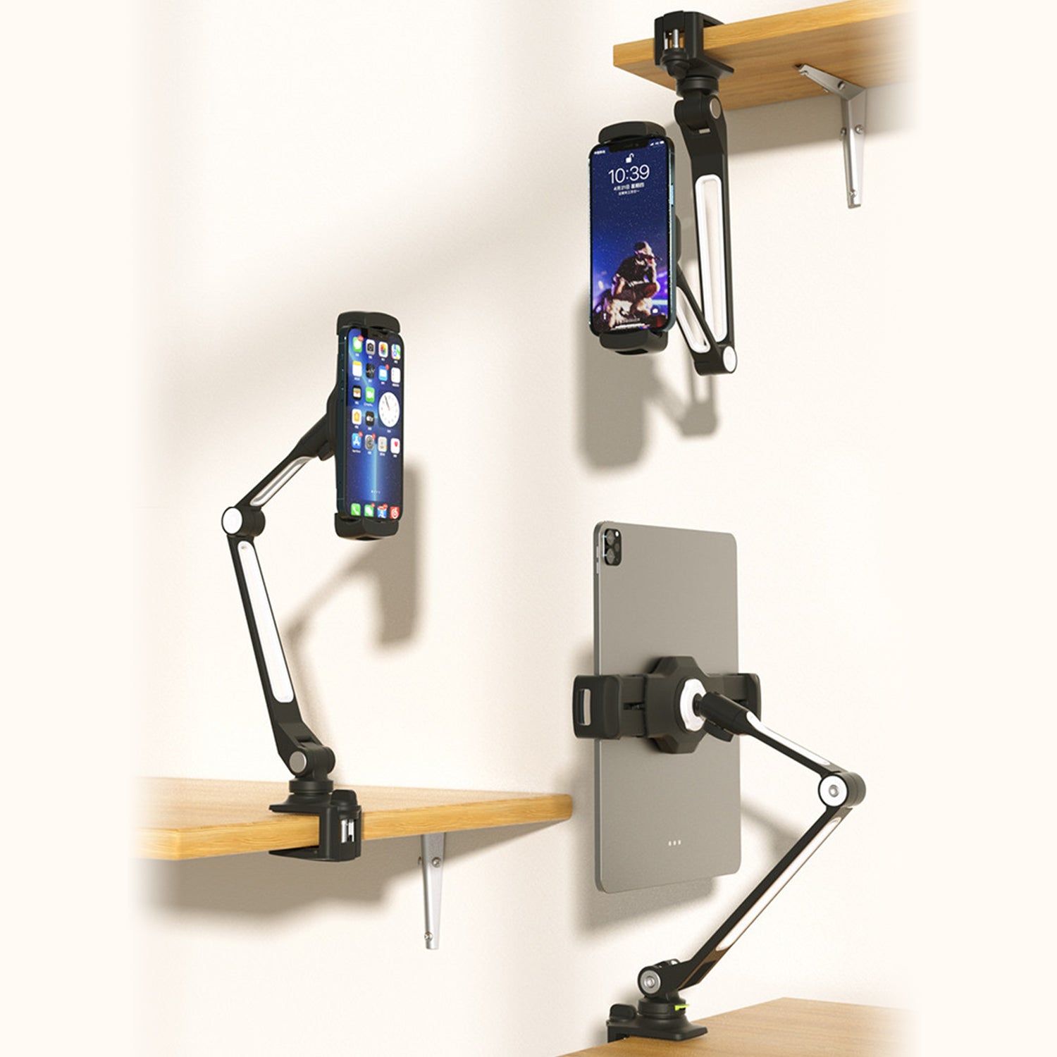 Clamp-On Quick-Release Tablet & Phone Stand LD-205B