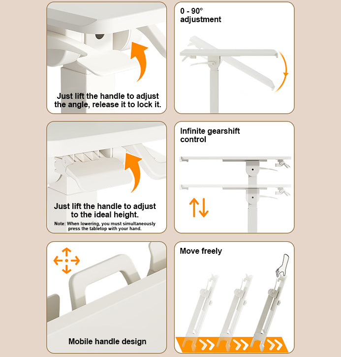Mobile WHEELY Sit Stand Desk Folding 680x400MM FA107