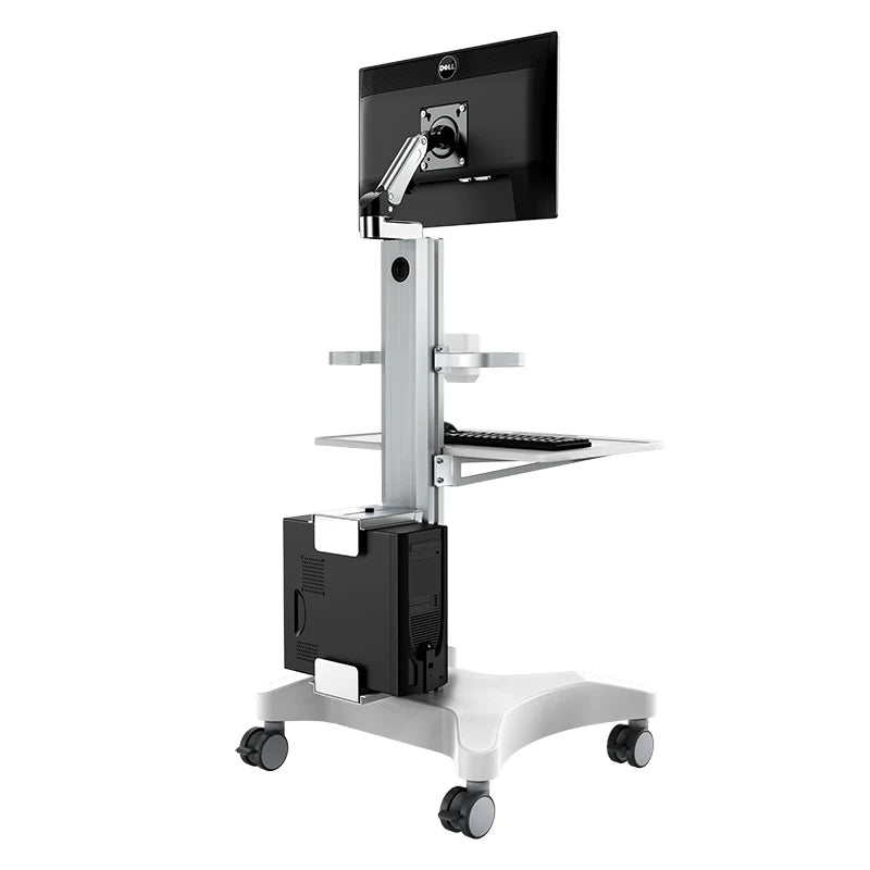 Clinic Mobile Computer Work station Cpu Monitor Cart 1150mm