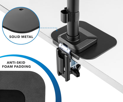 Reinforcement Plate Solid Metal Desk Clamp Base Support for Monitor Arm Protects Desktop