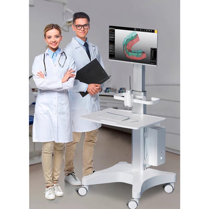 Clinic Mobile Computer Work station Cpu Monitor Cart 1150mm