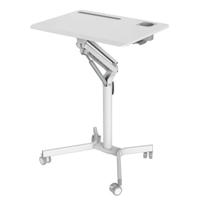GKU Height Adjustable Mobile Standing Desk with Wheels 700x520mm Sit Stand Desk Laptop Desk for Home Office FDS101B-W