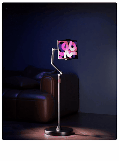 Aluminum Floor Tablet & Phone Holder Stand Mechanical Arm 360° Rotating