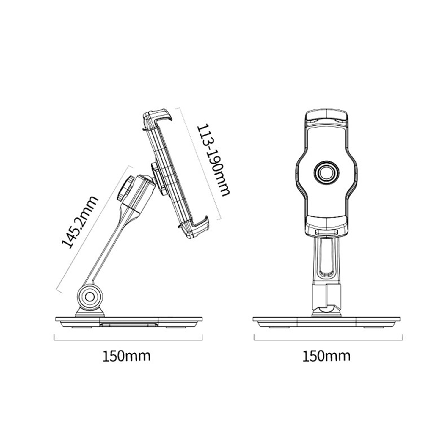 Universal Tablet & Smartphone Holder - 360° Rotation for Desk & Travel