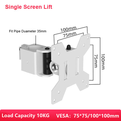 TV Monitor floor mobile stand Mount Bracket white marble base Gas Arm Shelf