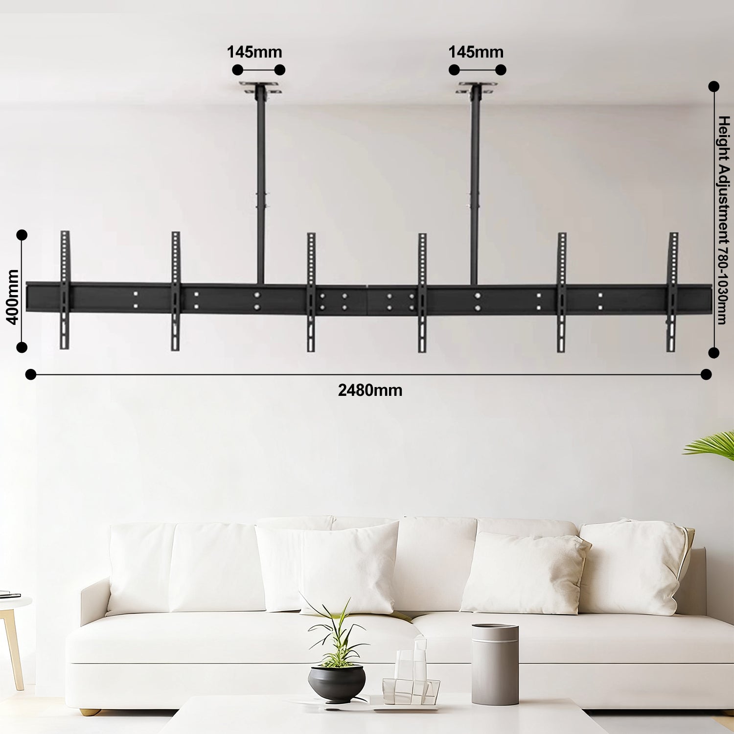 Ceiling Mount Menu Board Mount  Multiple 2 TO 3 Tv Screens 43-70inch DJS2-3B