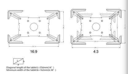 iPad Securiy Holder Mount Case Vesa 75x75-100x100 UTC1