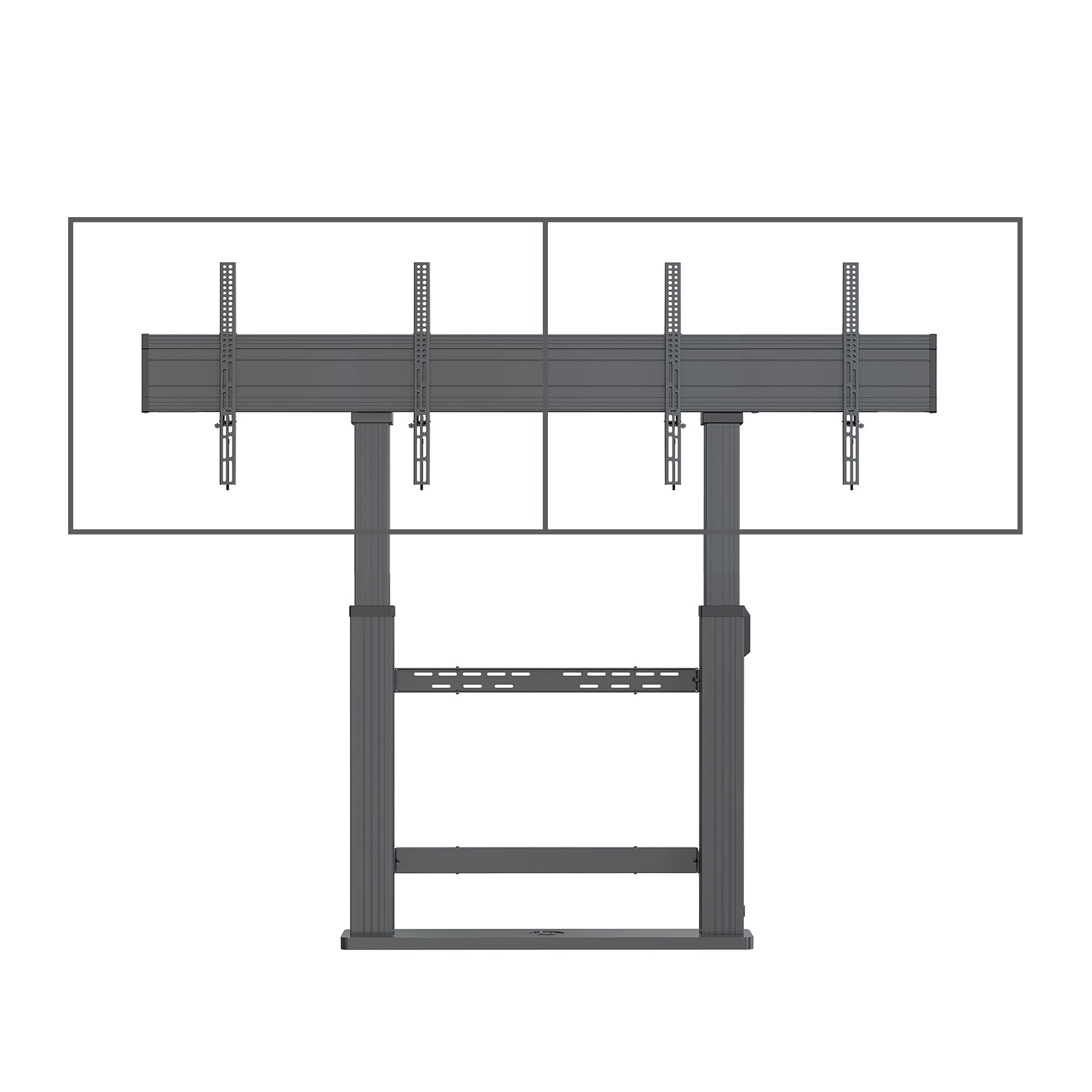 DUAL SCREEN T80DUAL Electric Mobile TV Stand Cart Mount Bracket For Touch panels to 136kg