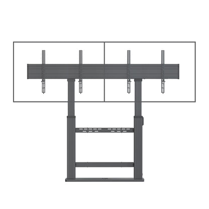 DUAL SCREEN T80DUAL Electric Mobile TV Stand Cart Mount Bracket For Touch panels to 136kg