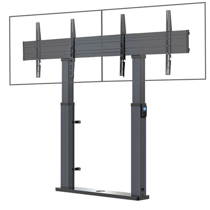 DUAL SCREEN T80DUAL Electric Mobile TV Stand Cart Mount Bracket For Touch panels to 136kg