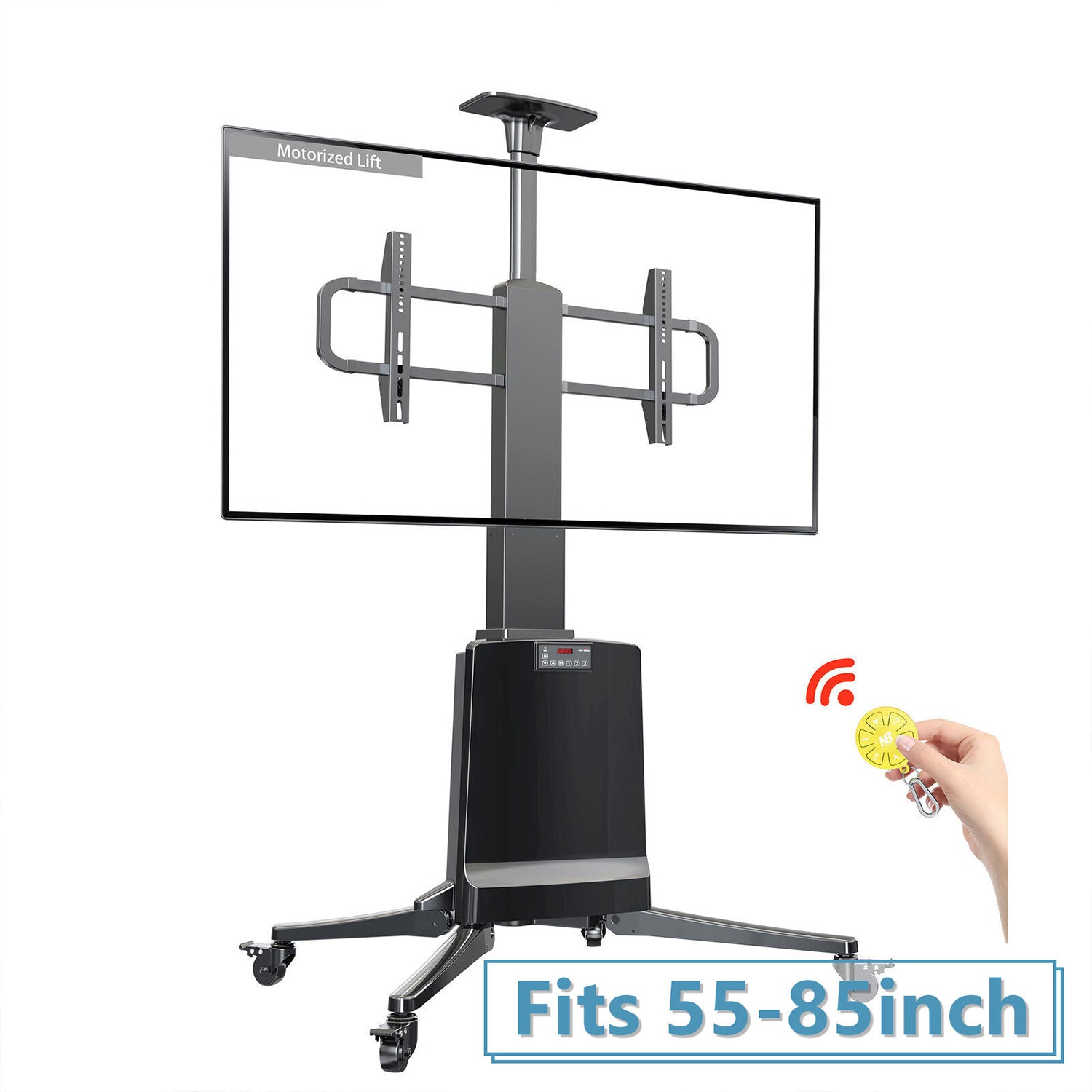 Mobile TV Stand Mount Bracket TW85 - Electric Height Adjustment 68kg capacity