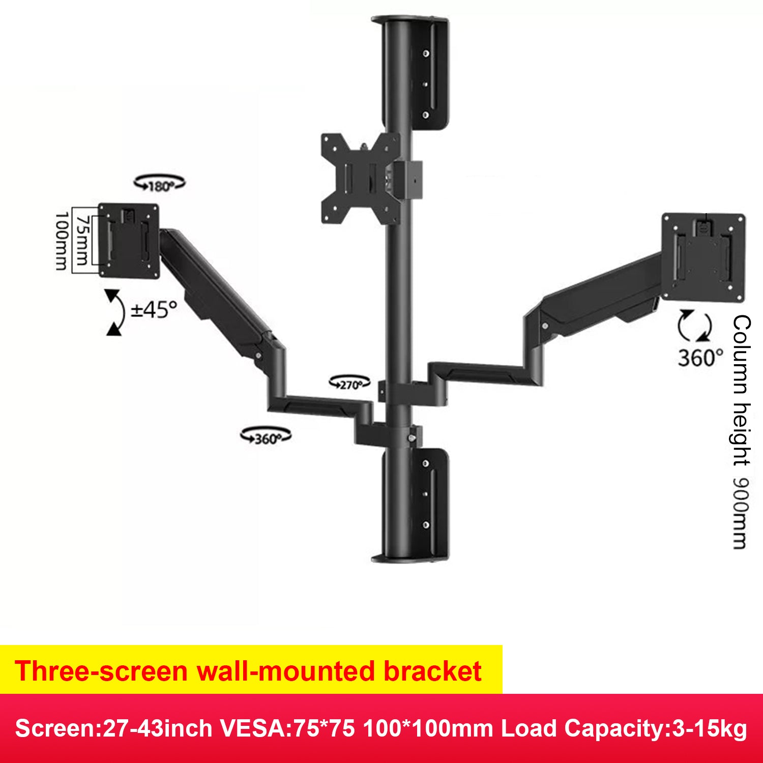 Dualhold wall mount for screen and keyboard