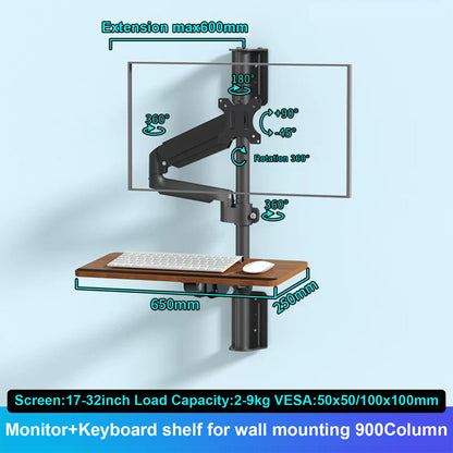 Dualhold wall mount for screen and keyboard